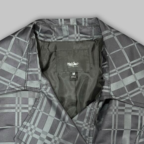 Mossimo Black Plaid Belted Trench Coat – Women’s Medium - Picture 4 of 6